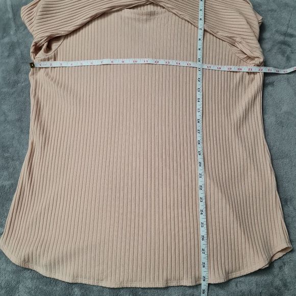 Eileen Fisher Tencel Stretch Ridge Ballet Neck Ribbed Top Dune Size XL - Picture 14 of 15